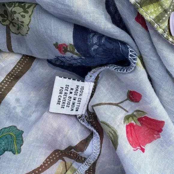 Vintage Goa Indian Cotton Long Sleeve Top. Size Extra Large. - Picture 4 of 4